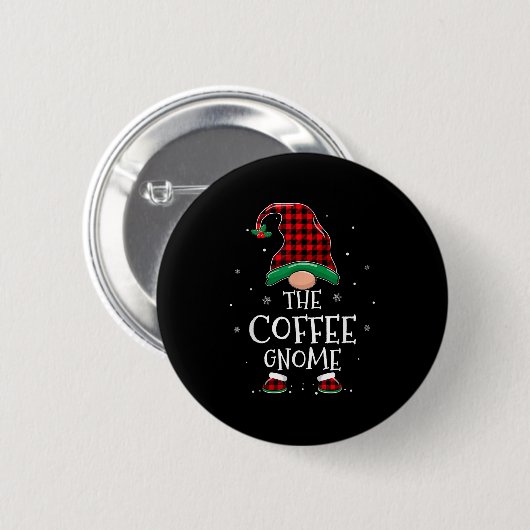 Badge Rond 5 Cm The Coffee Gnome Xmas Family Matching Plaid Christ (Devant & derrière)