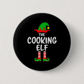 Badge Rond 5 Cm The Cooking Elf Matching Family Christmas  (Devant)