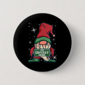 Badge Rond 5 Cm The Cutest Gnome Xmas Elf Matching Family Christma (Devant)