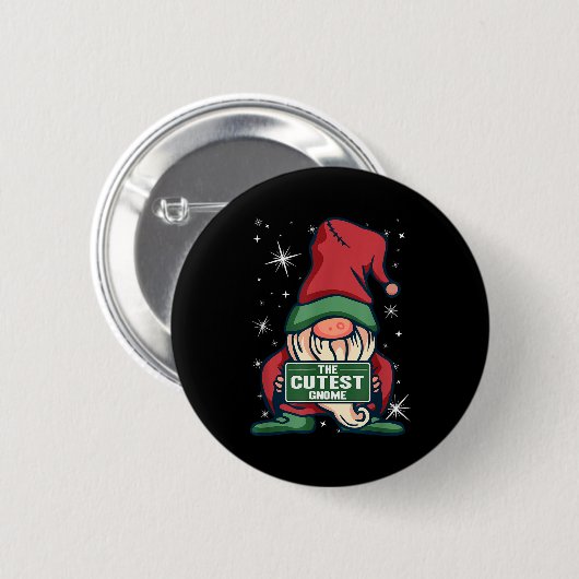 Badge Rond 5 Cm The Cutest Gnome Xmas Elf Matching Family Christma (Devant & derrière)