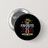 Badge Rond 5 Cm The Favorite Elf Funny Xmas Matching Family Christ (Devant & derrière)
