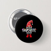 Badge Rond 5 Cm The Favorite Gnome Christmas Matching Pajama (Devant & derrière)
