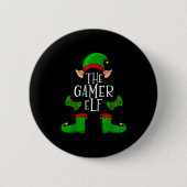 Badge Rond 5 Cm The Gamer Elf Christmas Matching  (Devant)