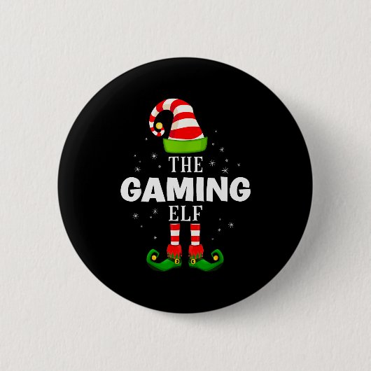 Badge Rond 5 Cm The Gaming Elf Christmas Pjs Matching Pajama (Devant)