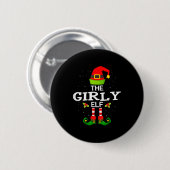 Badge Rond 5 Cm The Girly Elf Christmas Family Matching Pajama (Devant & derrière)