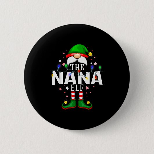 Badge Rond 5 Cm The Nana Elf Christmas Family Pajama Party  (Devant)