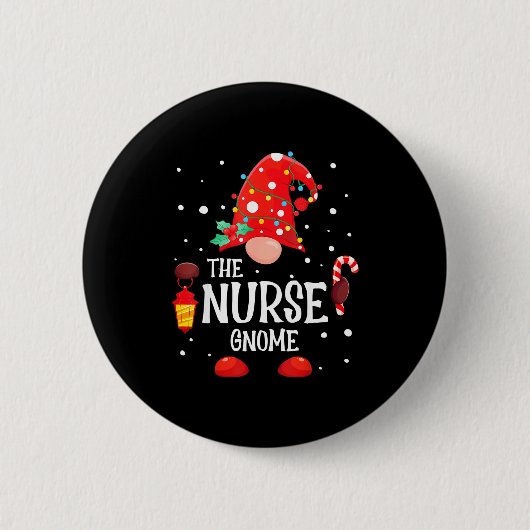 Badge Rond 5 Cm The Nurse Gnome Matching Family Christmas Gnome Pa (Devant)