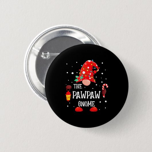Badge Rond 5 Cm The Pawpaw Gnome Matching Family Christmas Gnome P (Devant & derrière)