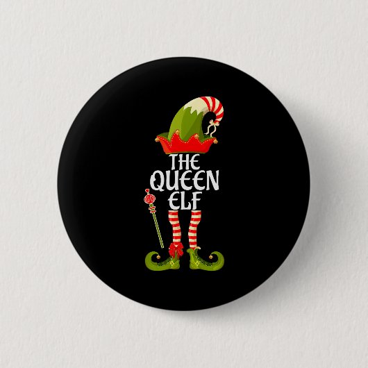 Badge Rond 5 Cm The Queen Elf Family Matching Christmas 2023 (Devant)