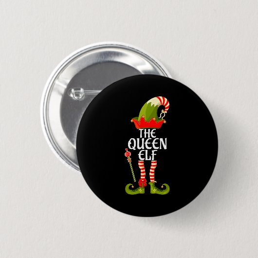 Badge Rond 5 Cm The Queen Elf Family Matching Christmas 2023 (Devant & derrière)