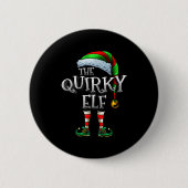 Badge Rond 5 Cm The Quirky Elf Shirt Matching Family Quirky Christ (Devant)