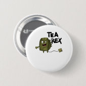 Badge Rond 5 Cm thé rex, drôle de dinosaure (Devant & derrière)