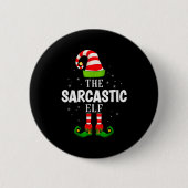 Badge Rond 5 Cm The Sarcastic Elf Christmas Pjs Matching Pajama  (Devant)