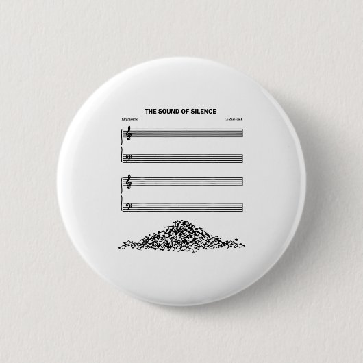 Badge Rond 5 Cm The Sound Of Silence Funny Musical  (Devant)