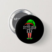 Badge Rond 5 Cm The Stylish Elf Group Matching Family Christmas  (Devant & derrière)