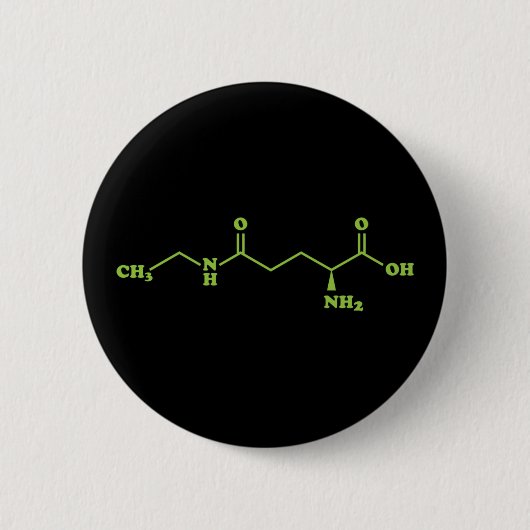 Badge Rond 5 Cm Thé Théanine Formule chimique moléculaire (Devant)