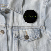 Badge Rond 5 Cm Thé Théanine Formule chimique moléculaire (En situation)