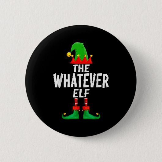 Badge Rond 5 Cm The Whatever Elf Matching Family Christmas  (Devant)