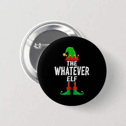 Badge Rond 5 Cm The Whatever Elf Matching Family Christmas  (Devant & derrière)