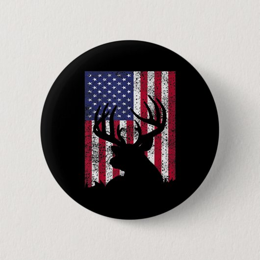 Badge Rond 5 Cm The Whitetail Hunter American Fla (Devant)