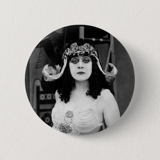 Badge Rond 5 Cm Theda Bara comme bouton Cléopâtre (Devant)
