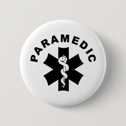 Badge Rond 5 Cm Théème de Paramedic (Devant)