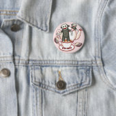 Badge Rond 5 Cm Théière Sock Monkey bouton épinglé (En situation)