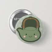 Badge Rond 5 Cm Théière verte (Devant & derrière)