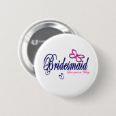 Badge Rond 5 Cm Thème Bridesmaid/Papillon (Devant & derrière)