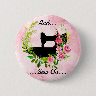 Badge Rond 5 Cm Thème d'artisanat de couture de machine à coudre v