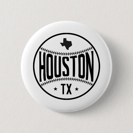 Badge Rond 5 Cm Thème De Baseball Houston (Devant)