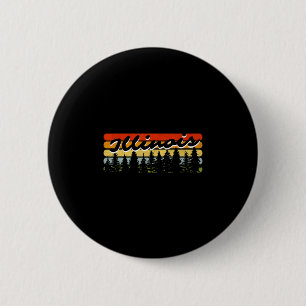 Badge Rond 5 Cm Thème de cabine de forêt de l'Illinois Coucher de