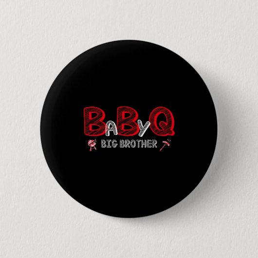 Badge Rond 5 Cm Thème de douche bbq bébé douche grand frère thème (Devant)