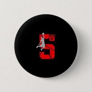 Badge Rond 5 Cm Thème de fête d'anniversaire de 5 ans 5e croquis G