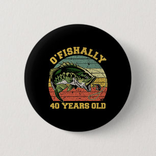Badge Rond 5 Cm Thème de fête d'anniversaire de pêche O'fishally 4