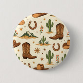 Badge Rond 5 Cm Thème de pays occidental avec cactus (Devant)