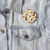 Badge Rond 5 Cm Thème de pays occidental avec cactus (En situation)