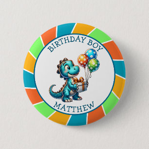 Badge Rond 5 Cm Thème dinosaure Enfant Anniversaire Garçon Personn