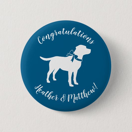 Badge Rond 5 Cm Thème Labrador - Baby shower de chien Blue Lab (Devant)