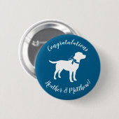 Badge Rond 5 Cm Thème Labrador - Baby shower de chien Blue Lab (Devant & derrière)
