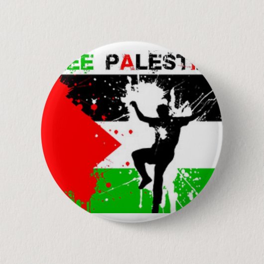 BADGE ROND 5 CM THÈME LIBRE DE LA PALESTINE (Devant)