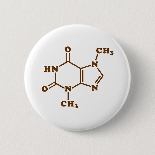 Badge Rond 5 Cm Théobromine au chocolat Formule chimique moléculai (Devant)