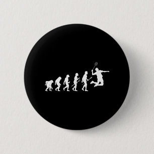 Badge Rond 5 Cm Théorie de l'évolution drôle de joueur de badminto