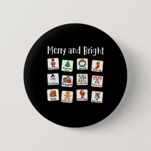 Badge Rond 5 Cm Thérapeute de la parole Joyeux et Lumineux Aac Slp