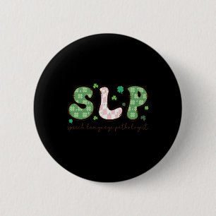Badge Rond 5 Cm Thérapeute de la parole rétro Slp Thérapie de la p