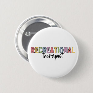 Badge Rond 5 Cm Thérapeute récréatif coloré