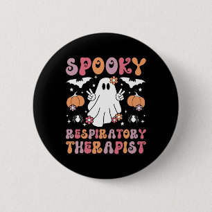 Badge Rond 5 Cm Thérapeute respiratoire éffrayante Halloween Respi