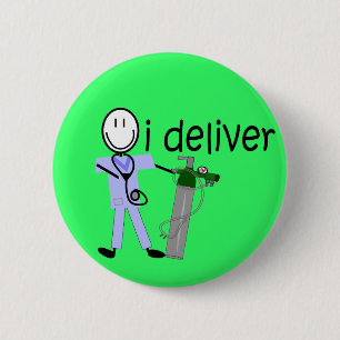 Badge Rond 5 Cm Thérapeute respiratoire "que je livre" (l'oxygèn