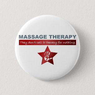 Badge Rond 5 Cm Thérapie de massage en rouge rubis