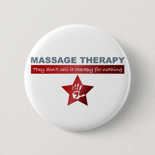 Badge Rond 5 Cm Thérapie de massage en rouge rubis (Devant)